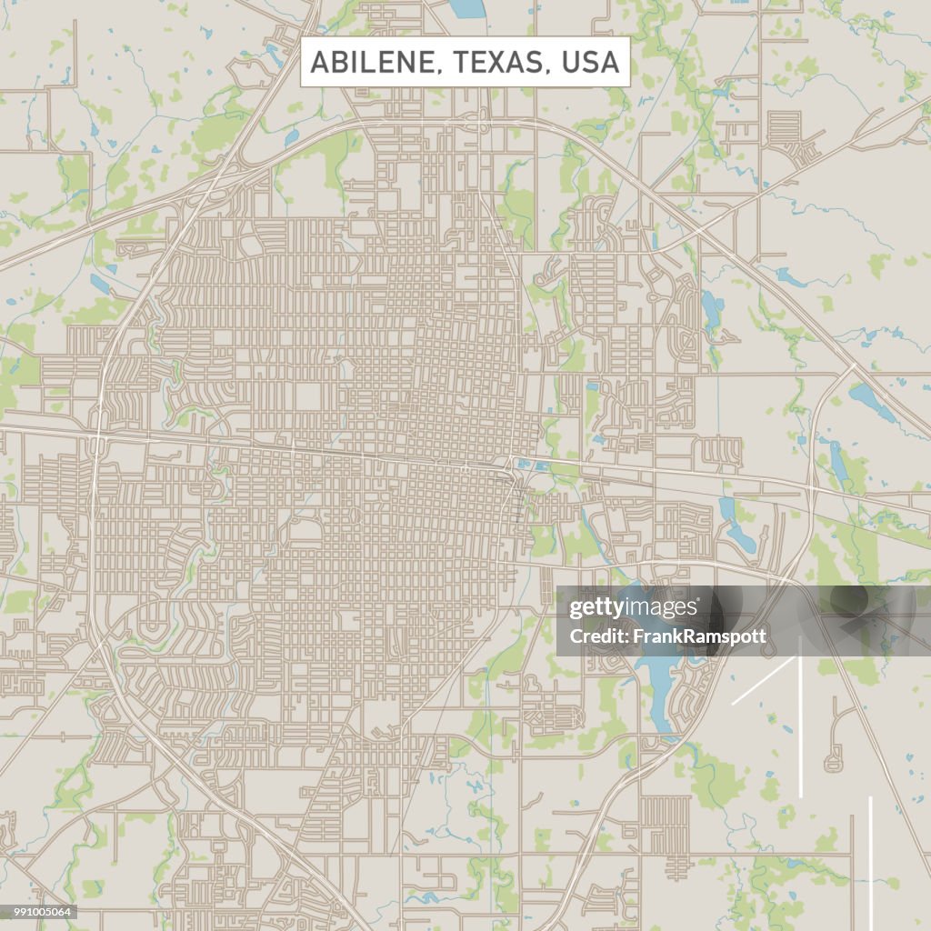 Abilene Texas USA stad gata karta