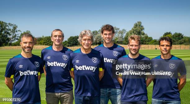 Manuel Pellegrini with 2nd Assistant Coach Enzo Maresca, Assistant Coach Ruben Cousillas, Goalkeeper coach Xavi Valero, Assistant Fitness Coach Felix...