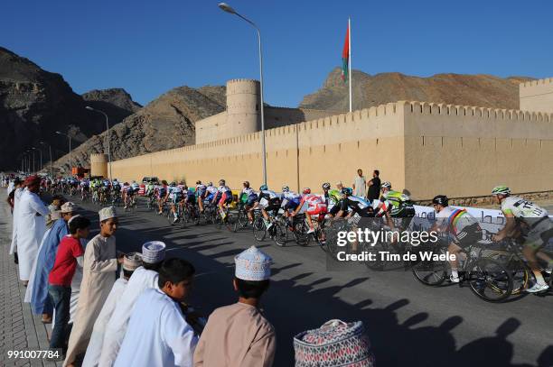 Tour Of Oman 2012, Stage 5Illustration Illustratie, Birkat Al Mawz Castle Chateau Kasteel Fort, Peleton Peloton, Mark Cavendish / Landscape Paysage...