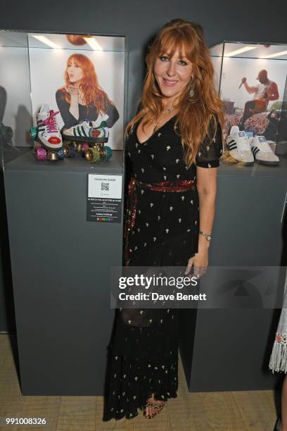 Charlotte Tilbury attends adidas 'Prouder': A Fat Tony Project in aid of the Albert Kennedy Trust, supporting LGBT youth, at Heni Gallery Soho on...