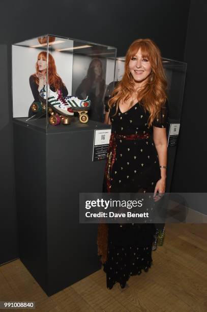 Charlotte Tilbury attends adidas 'Prouder': A Fat Tony Project in aid of the Albert Kennedy Trust, supporting LGBT youth, at Heni Gallery Soho on...