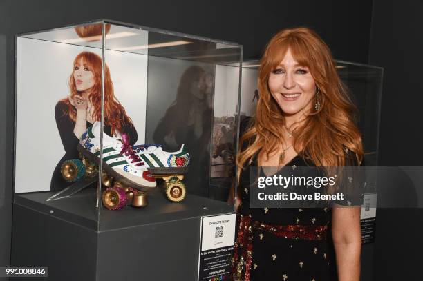 Charlotte Tilbury attends adidas 'Prouder': A Fat Tony Project in aid of the Albert Kennedy Trust, supporting LGBT youth, at Heni Gallery Soho on...