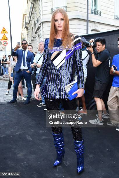 Alexina Graham arrives at the 'Vogue Foundation Dinner 2018' at Palais Galleria on July 3, 2018 in Paris, France.