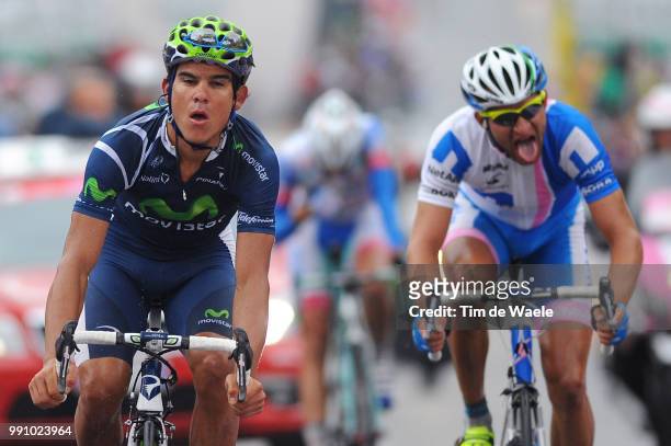 95Th Tour Of Italy 2012, Stage 14 Arrival, Andrey Amador Bikkazakova / Jan Barta / Cherasco - Cervinia / Giro Italia Italie, Ronde Rit Etape /Tim De...