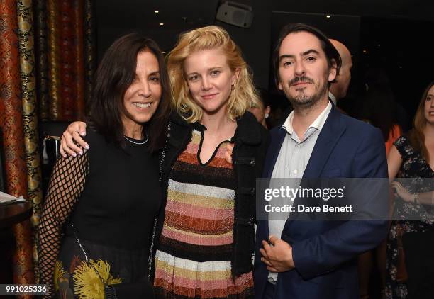 Olivia Harrison, Mereki Beach and Dhani Harrison attend the press night after party for "The King And I" at Aqua on July 3, 2018 in London, England.