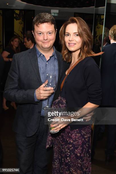 Anthony Banks and Kara Tointon attend the press night after party for "The King And I" at Aqua on July 3, 2018 in London, England.