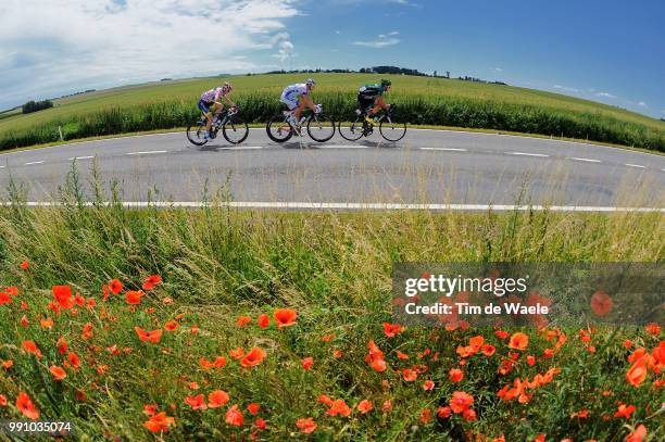 99Th Tour De France 2012, Stage 2 Michael Morkov Mountain Jersey, Christophe Kern / Anthony Roux / Flowers Fleurs Bloemen, Landscape Paysage...