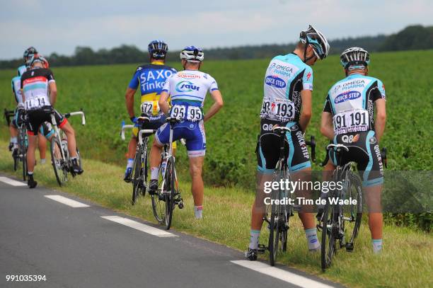 99Th Tour De France 2012, Stage 5 Illustration Illustratie, Sanitair Stop Toilet Pipi Wc, Peleton Peloton, Levi Leipheimer / Kevin De Weert / Rouen -...