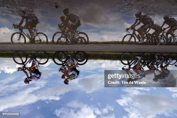 99Th Tour De France 2012, Stage 5 Illustration Illustratie, Peleton Peloton, Silhouet Reflection Reflectie, Water Eau Water, Rouen - Saint-Quentin /...
