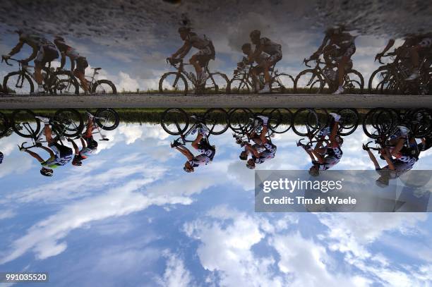 99Th Tour De France 2012, Stage 5 Illustration Illustratie, Peleton Peloton, Silhouet Reflection Reflectie, Water Eau Water, Rain Pluie Regen/Rouen -...