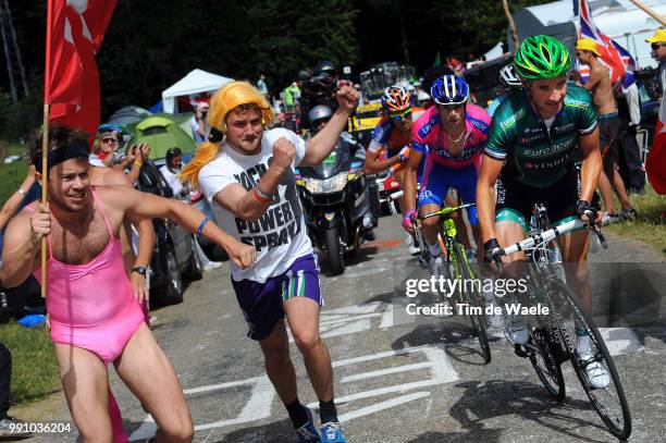 99Th Tour De France 2012, Stage 10 Thomas Voeckler / Michele Scarponi / Luis Leon Sanchez Gil / Fans Supporters, Macon - Bellegarde-Sur-Valserine /...