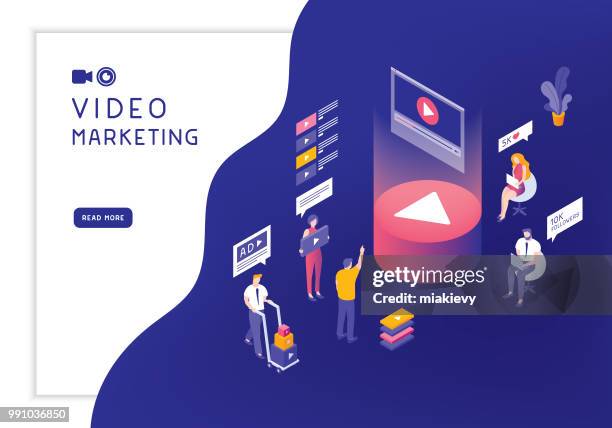 video marketing template - video ad stock illustrations