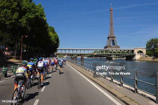 99Th Tour De France 2012, Stage 20 Illustration Illustratie, Peleton Peloton, Paris Eifel Tower Tour Eifeltoren Seine River, Landscape Paysage...