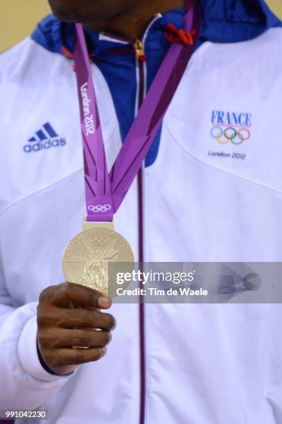 Londen Olympics, Track Cycling: Men Team Sprint Illustration Illustratie, Silver Medal Argent Zilver, Team France / Gregory Bauge / Michael D'Almeida...