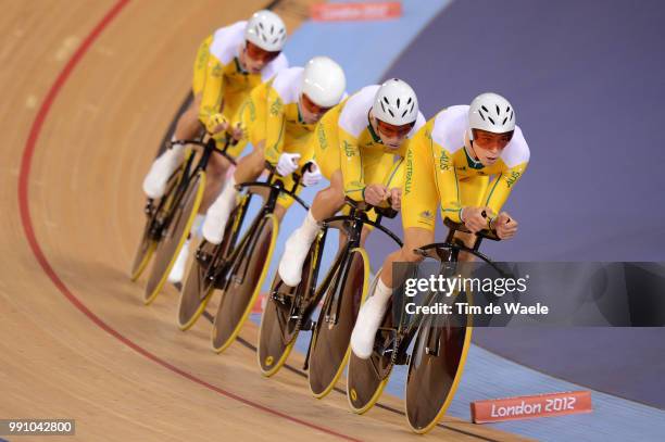 Londen Olympics, Track Cycling: Men Team Pursuit Team Australia / Jack Bobridge Glenn O'Shea / Rohan Dennis / Michael Hepburn /Poursuite Par Equipe...