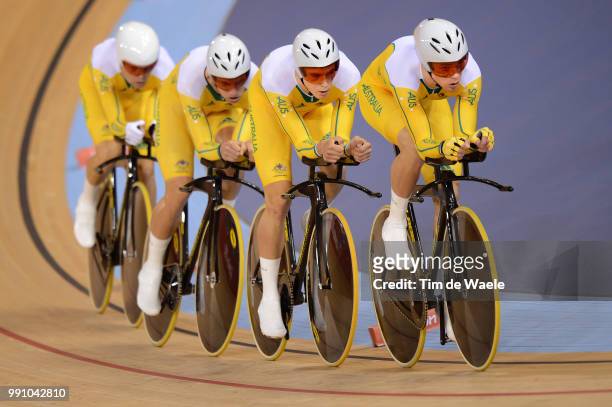Londen Olympics, Track Cycling: Men Team Pursuit Team Australia / Jack Bobridge Glenn O'Shea / Rohan Dennis / Michael Hepburn /Poursuite Par Equipe...