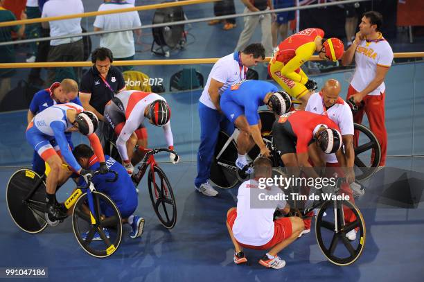 Londen Olympics, Track Cycling: Men Keirin Illustration Illustratie, Velodrome, Hommes Mannen, London Olympic Games Jeux Olympique Londres Olympische...