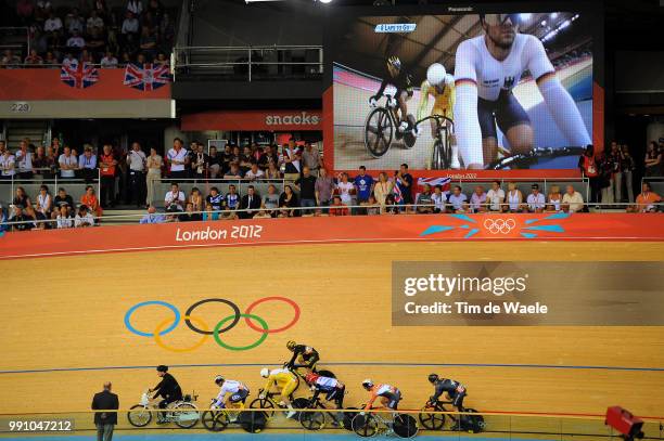 Londen Olympics, Track Cycling: Men Keirin Illustration Illustratie, Derny Moto, Velodrome, Hommes Mannen, London Olympic Games Jeux Olympique...