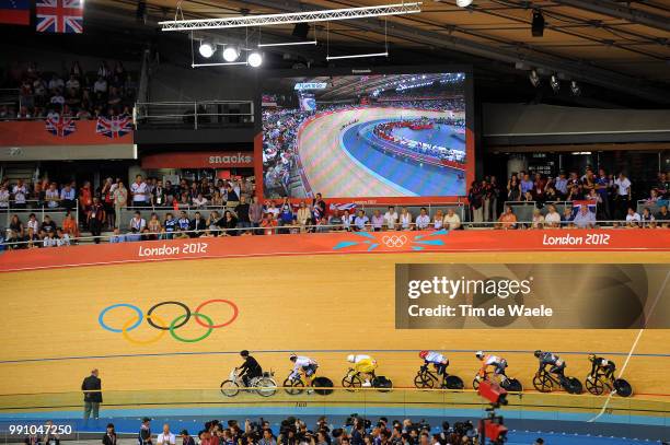 Londen Olympics, Track Cycling: Men Keirin Illustration Illustratie, Derny Moto, Velodrome, Hommes Mannen, London Olympic Games Jeux Olympique...