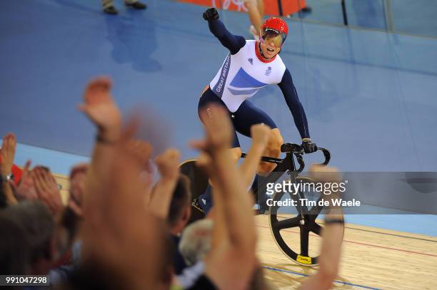 Londen Olympics, Track Cycling: Men Keirin Podium, Chris Hoy Celebration Joie Vreugde /Velodrome, Hommes Mannen, London Olympic Games Jeux Olympique...
