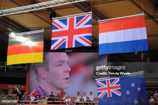 Londen Olympics, Track Cycling: Men Keirin Podium, Maximilian Levy Silver Medal, Chris Hoy Gold Medal, Teun Mulder / Simon Van Velthooven Bronze...