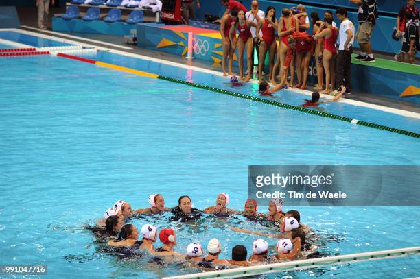 Londen Olympics, Water Polo: Final Women Team Usa Celebration Joie Vreugde, Team Spain Deception Teleurstelling, United States - Spain / Finale...