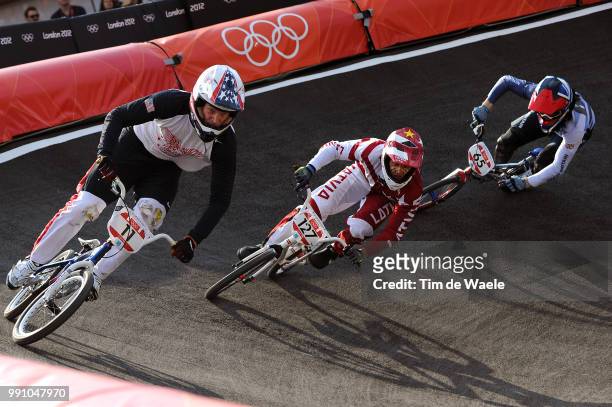 Londen Olympics, Bmx Cycling : Womens Final Connor Fields / Edzus Treimanis / Liam Phillips / Bmx Track Piste, Femmes Vrouwen, London Olympic Games...