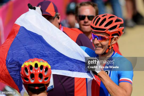 Londen Olympics, Cycling: Mountain Bike Men Arrival, Jaroslav Kulhavy Celebration Joie Vreugde, Hadleigh Farm, Vtt Mtb Cross Country, Hommes Mannen,...