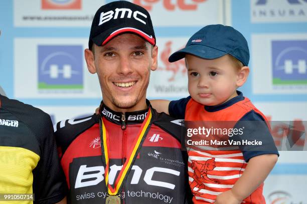 Belgian Time Trial Championships 2012 Podium/ Philippe Gilbert + Alan / Celebration Joie Vreugde, Lac De Leau Dheure - Lac De Leau Dheure /Championat...