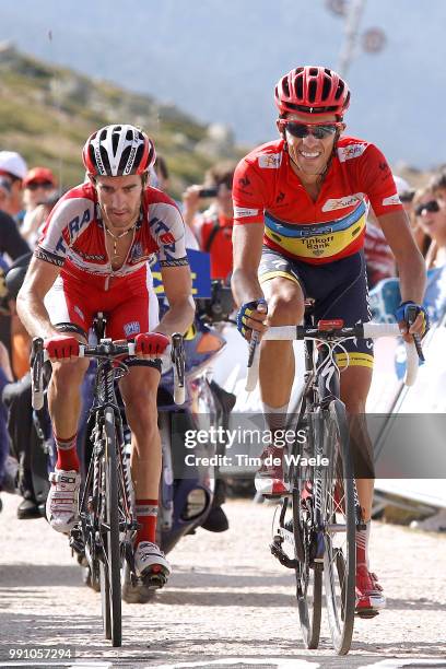 67Th Tour Of Spain 2012, Stage 20 Arrival, Alberto Contador Red Jersey, Daniel Moreno / La Faisanera Golf - Bola Del Mundo 2247M / Vuelta Tour...