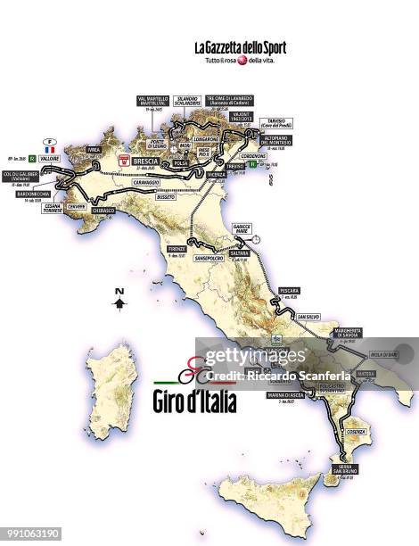 96Th Tour Of Italy 2013, Presentation Illustration Illustratie, Map Carte Schedual, Giro, Tour Italie Ronde Van Italie, Tour Ronde /Tim De Waele