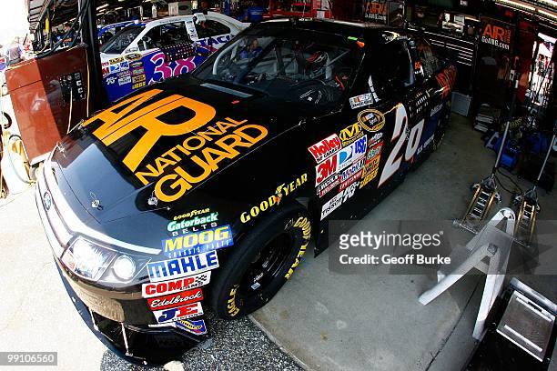 The Air National Guard Ford, driven by David Stremme, is seen in the garage during practice for the NASCAR Sprint Cup Series SHOWTIME Southern 500 at...