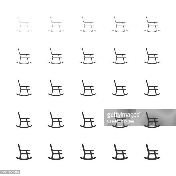 rocking chair - multi line series - veranda stock illustrations