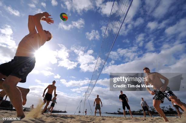 Team Saxo Bank Tinkoff/ Team Building Camp 2013 Illustration Illustratie, Beach Volley Volleybal, Silhouet /Gran Canaria - Anfi Group, Team Building...