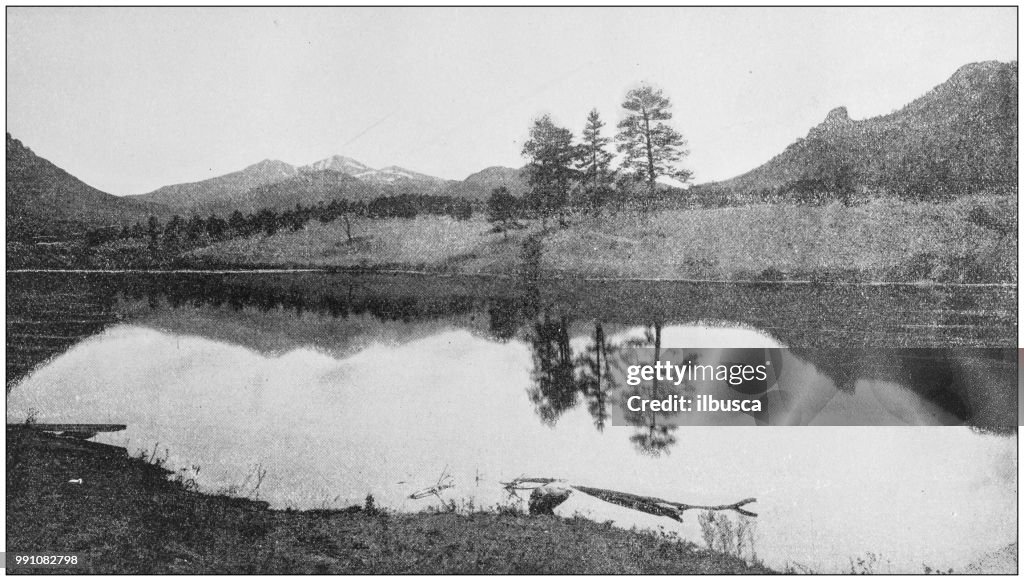 Antique photograph of America's famous landscapes: Mary Lake and Long's Peak, Estes Park