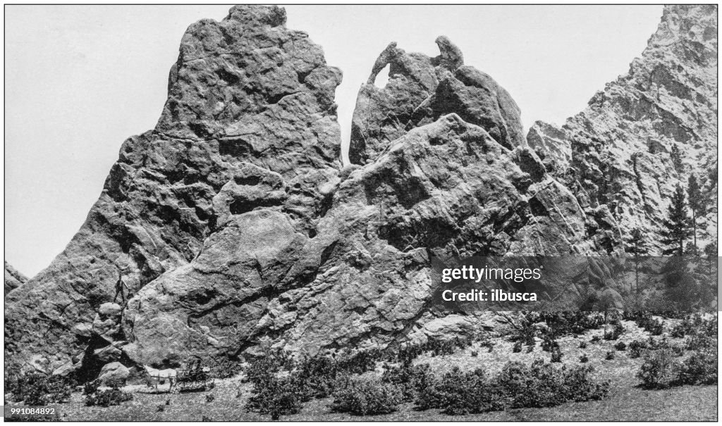 Antique photograph of America's famous landscapes: Seal and Bear, Garden of the Gods