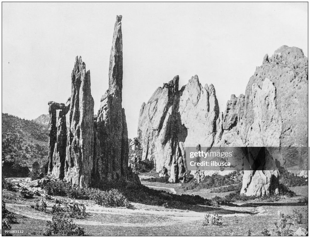 Antique photograph of America's famous landscapes: Cathedral Spires, Garden of the Gods, Colorado