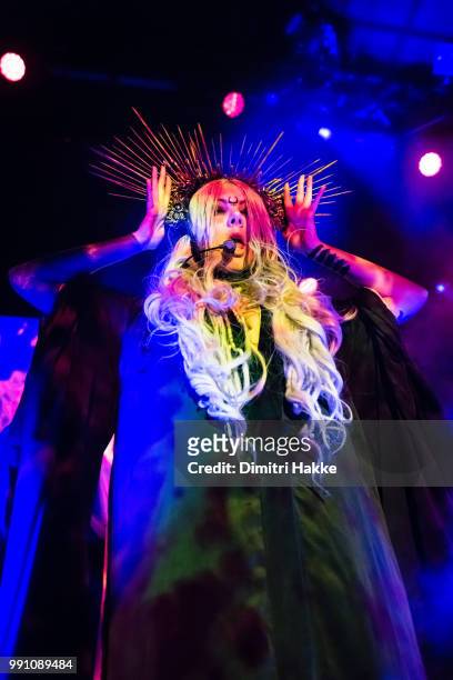 In This Moment performs on stage at De Melkweg on June 19, in Amsterdam, Netherlands
