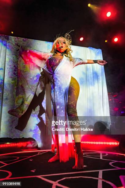 In This Moment performs on stage at De Melkweg on June 19, in Amsterdam, Netherlands