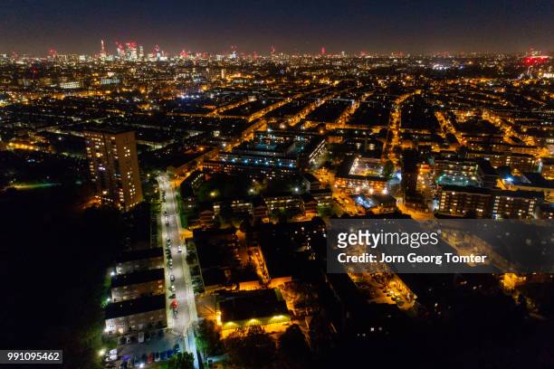 london skyline - hackney stockfoto's en -beelden