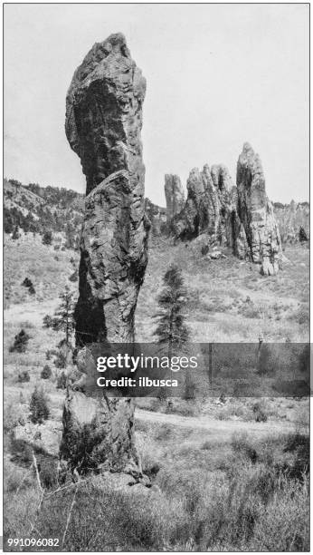 antique photograph of america's famous landscapes: major domo, glen eyrie - domo stock illustrations