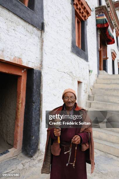 Magnificent landscape and scenic view in Ladakh. Lamayuru Monastery, another Buddhist gompa stands at the height of 3,800 meters, Jammu and Kashmir...