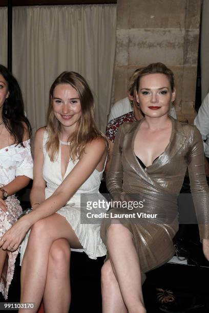 Actresses Deborah Francois and Julie Judd attends the Julien Fournie Haute Couture Fall Winter 2018/2019 show as part of Paris Fashion Week on July...