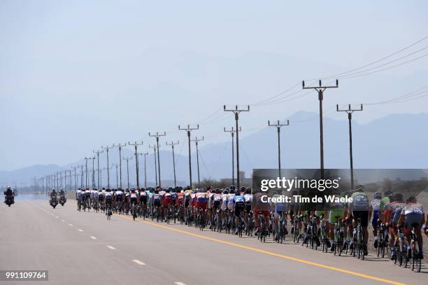 4Th Tour Of Oman2013, Stage 1 Illustration Illustratie, Peleton Peloton, Landscape Paysage Landschap, Electric Elektriciteit Power, Mountains...