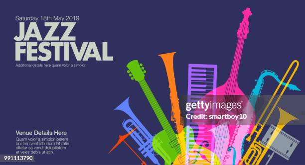 jazz music poster - keyboard instrument stock illustrations