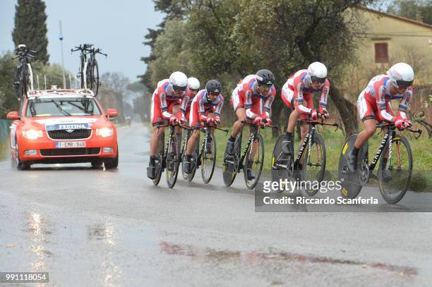 48Th Tirreno - Adriatico 2013, Stage 1 Joaquim Rodriguez Oliver / Vladimir Isaichev / Pavel Brutt / Aliaksander Kuschynski / Daniel Moreno Fernandez...
