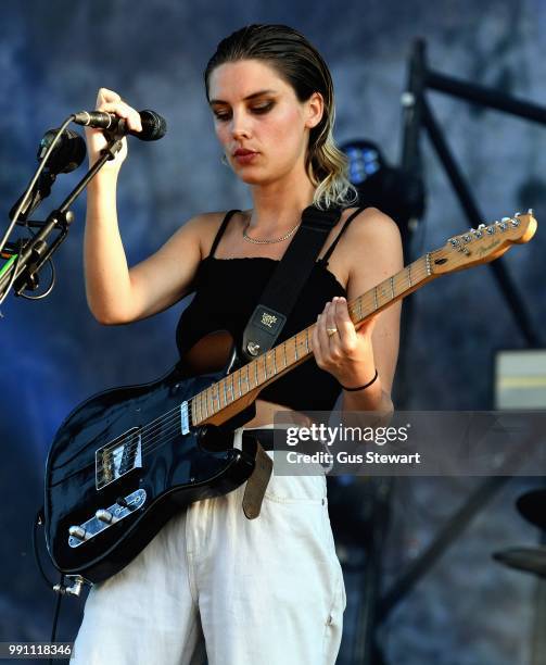 Ellie Rowsell of Wolf Alice performs on stage at Finsbury Park on June 29, 2018 in London, England.