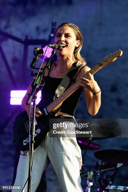 Ellie Rowsell of Wolf Alice performs on stage at Finsbury Park on June 29, 2018 in London, England.