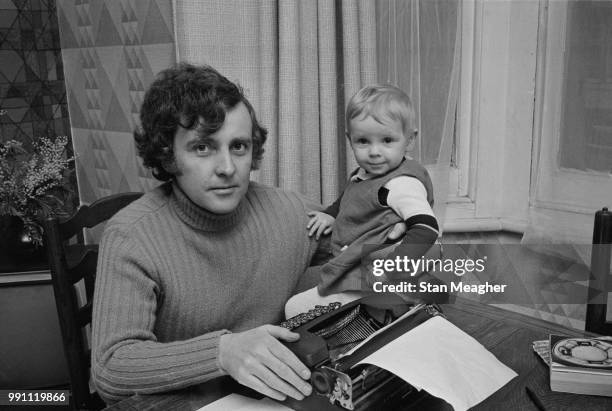Irish author Peter Driscoll with his daughter Justine, UK, 21st February 1973.