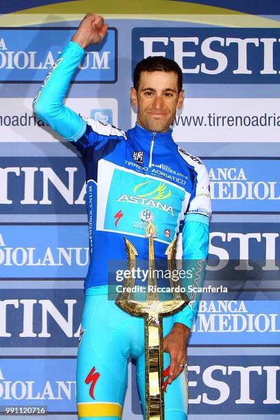 48Thtirreno Adriatico Stage 7Podium/ Christopher Froome / Vincenzo Nibali Leader Jersey/ Alberto Contador Velasco / Celebration Joie Vreugde/ San...